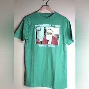 NWT The Office Santa Christmas green tshirt